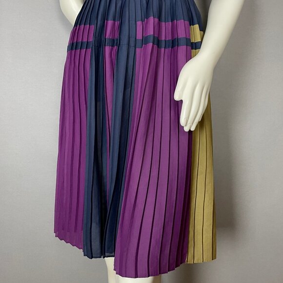 BCBGMAXAZRIA Color Block Dress Arleney Pleated FLAWS Size XXS Women Sleeveless - Picture 4 of 16